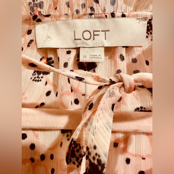 Loft Daisy Ruffle Tie Neck Blouse - Picture 7 of 10